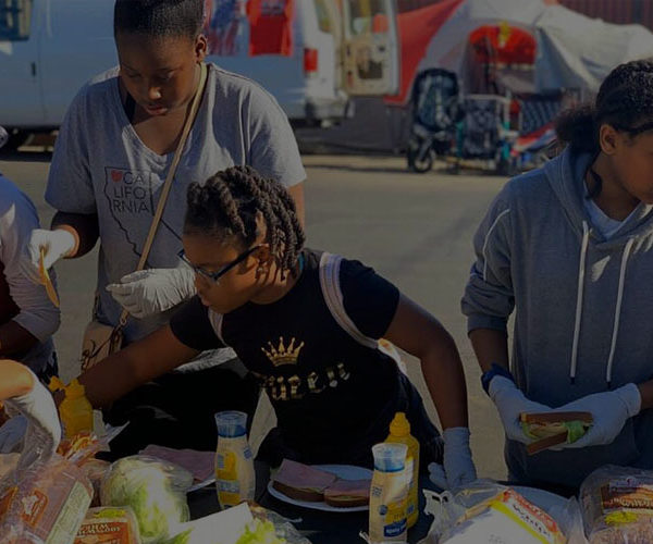 People making sandwiches